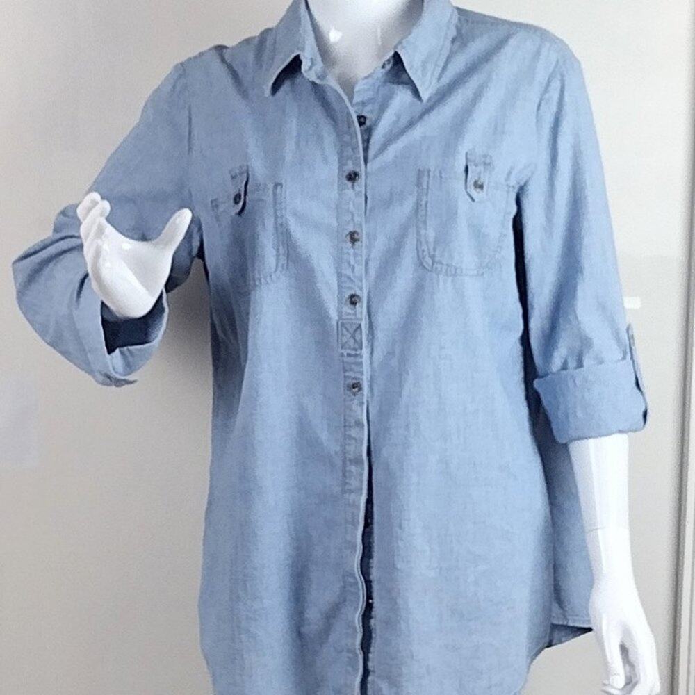 Chico's Western Chambray Shirt Size L